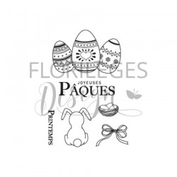 FDCL225008   FLORILEGES DESIGN COLLECTION FARANDOLE TAMPONS CLEAR JOYEUSES PÂQUES