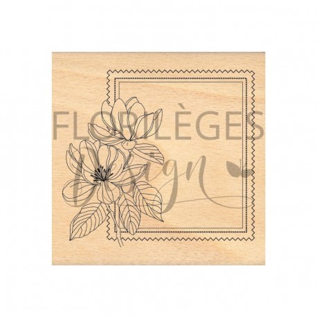 FGA225026   FLORILEGES DESIGN FARANDOLE TAMPON BOIS COUPON CADRE