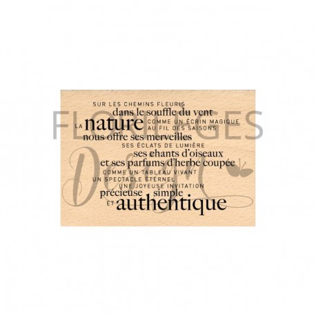FG225022   FLORILEGES DESIGN FARANDOLE TAMPON BOIS NATURE AUTHENTIQUE