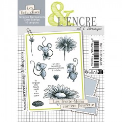 EI-57-A6-03   L'ENCRE ET L'IMAGE TAMPONS CLEAR LES TROTTE-MENU CONTENT FLEURETTE