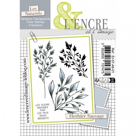 EI-57-A6-01   L'ENCRE ET L'IMAGE TAMPONS CLEAR HERBIER SAUVAGE