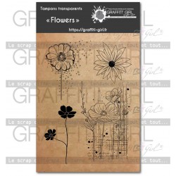 GRAFFITI' GIRL TAMPONS TRANSPARENTS FLOWERS