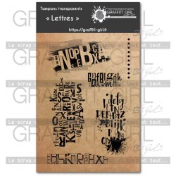 GRAFFITI' GIRL TAMPONS TRANSPARENTS LETTRES