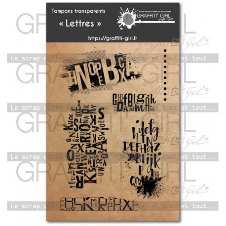 GRAFFITI' GIRL TAMPONS TRANSPARENTS LETTRES