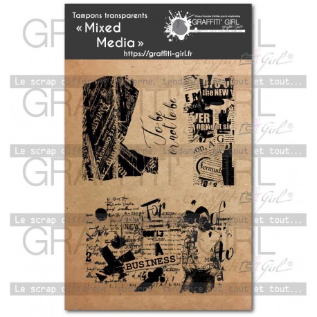 GRAFFITI' GIRL TAMPONS TRANSPARENTS MIXED MEDIA