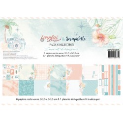 LORELAI DESIGN PACK COLL. CARNET D'ÉVASION  6 PAPIERS R/V  1 PLANCHE ÉTIQUETTES