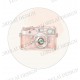LORELAI DESIGN COLLECTION CARNET D'ÉVASION BADGE APPAREIL PHOTO CORAIL