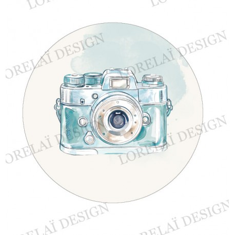 LORELAI DESIGN COLLECTION CARNET D'ÉVASION BADGE APPAREIL PHOTO AZUR