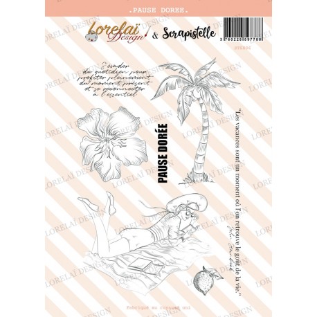 LORELAI DESIGN COLLECTION CARNET D'ÉVASION TAMPONS PAUSE DORÉE