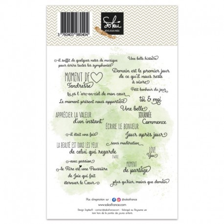 SOK-SE-T6   SOKAÏ COLLECTION SOUVENIRS D'ENFANCE TAMPONS CLEAR LES JOLIES CITATIONS