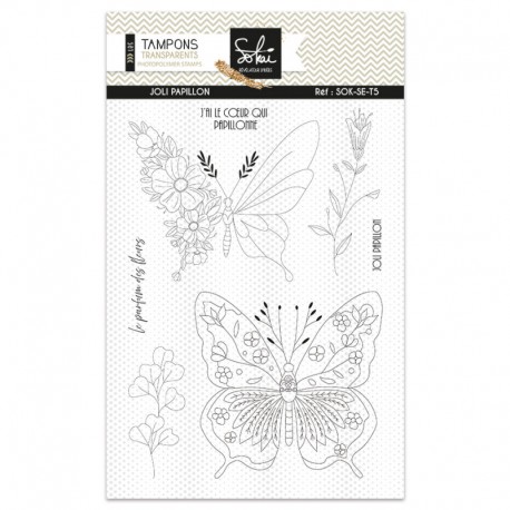 SOK-SE-T5   SOKAÏ COLLECTION SOUVENIRS D'ENFANCE TAMPONS CLEAR JOLI PAPILLON