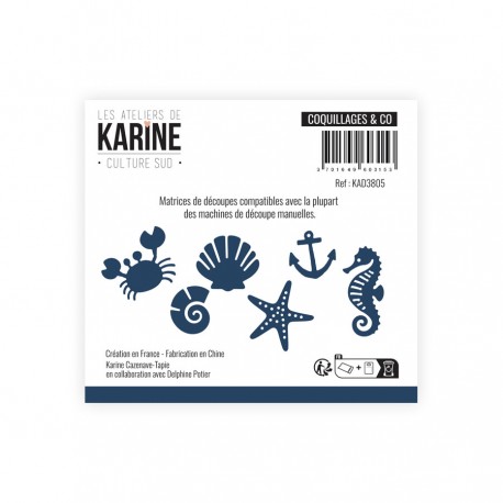KAD3805   LES ATELIERS DE KARINE CULTURE SUD DIES SET COQUILLAGES AND CO