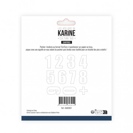 KAB3801   LES ATELIERS DE KARINE CULTURE SUD POCHOIR BRODERIE CHIFFRES