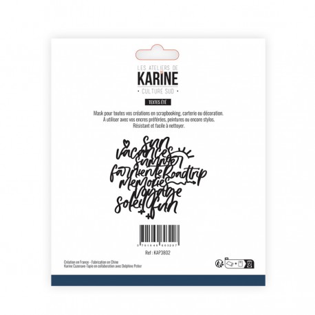 LES ATELIERS DE KARINE CULTURE SUD MASK TEXTES ÉTÉ