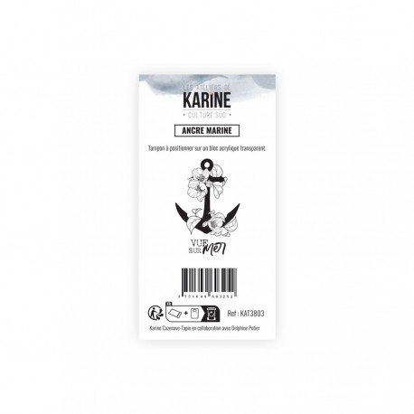 KAT3803   LES ATELIERS DE KARINE CULTURE SUD TAMPON CLEAR ANCRE MARINE