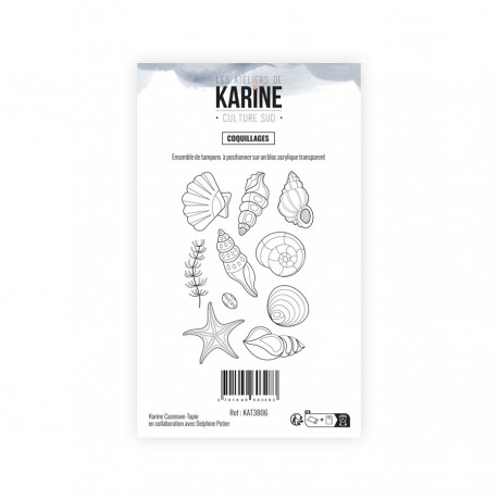 KAT3806   LES ATELIERS DE KARINE CULTURE SUD TAMPON CLEAR COQUILLAGES