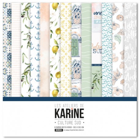 KAC3808   LES ATELIERS DE KARINE CULTURE SUD 6 FEUILLES + 1 CALQUE IMPRIMÉ