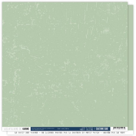 KAC3814   LES ATELIERS DE KARINE CULTURE SUD VERT OLIVE 30.5 cm x 30.5 cm