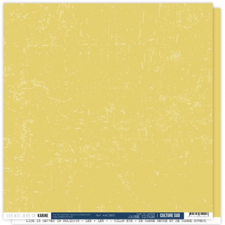 KAC3813   LES ATELIERS DE KARINE CULTURE SUD JAUNE CITRON 30.5 cm x 30.5 cm