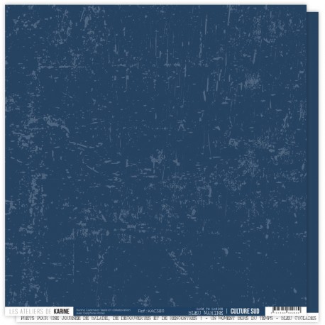 KAC3811   LES ATELIERS DE KARINE CULTURE SUD BLEU MARINE 30.5 cm x 30.5 cm