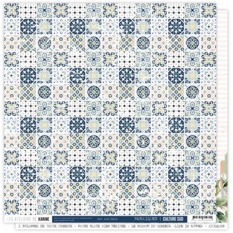 KAC3806   LES ATELIERS DE KARINE CULTURE SUD MOSAIQUES 30.5 cm x 30.5 cm
