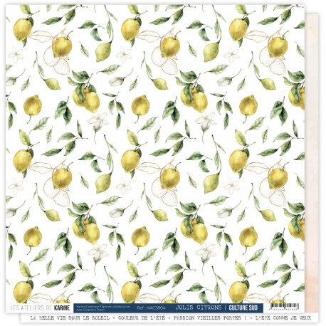 KAC3804   LES ATELIERS DE KARINE CULTURE SUD JOLIS CITRONS 30.5 cm x 30.5 cm
