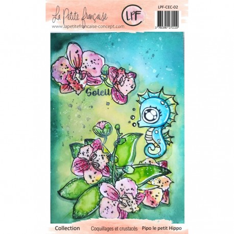 LPF-CEC-02   LA PETITE FRANÇAISE COQUILLAGES ET CRUSTACÉS TAMPONS CLEAR PIPO LE PETIT HIPPO