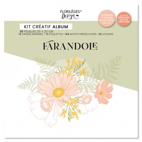 FDPI225012    FLORILEGES DESIGN COLLECTION FARANDOLE KIT CRÉATIF ALBUM