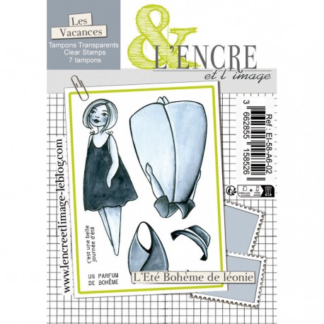 EI-58-A6-02   L'ENCRE ET L'IMAGE TAMPONS CLEAR L'ÉTÉ BOHÈME DE LÉONIE