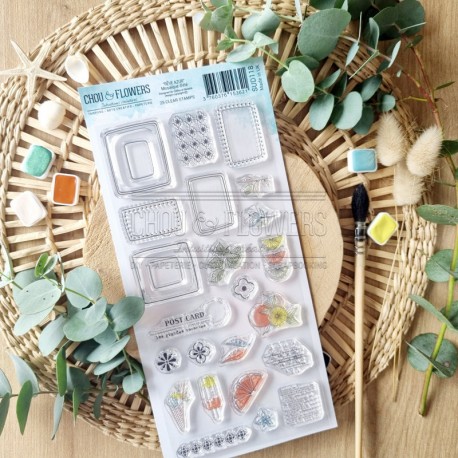 SUD118   CHOU & FLOWERS COLLECTION RÊVE AZUR TAMPON CLEAR MOSAÏQUE D'ÉTÉ
