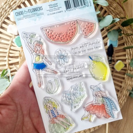 SUD114   CHOU & FLOWERS COLLECTION RÊVE AZUR TAMPON CLEAR DEAR FRIEND