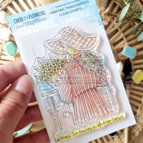 SUD106   CHOU & FLOWERS COLLECTION RÊVE AZUR TAMPON CLEAR FILLE BORD DE MER