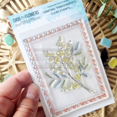 SUD105   CHOU & FLOWERS COLLECTION RÊVE AZUR TAMPON CLEAR MIMOSA