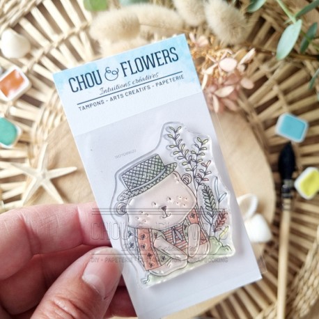 SUD102   CHOU & FLOWERS COLLECTION RÊVE AZUR TAMPON CLEAR DOUDOU PROVENCE
