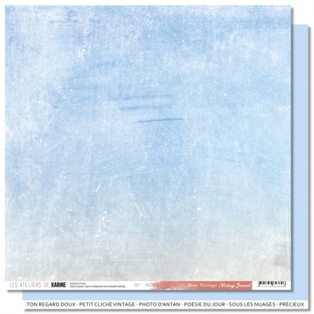 KAC3911   LES ATELIERS DE KARINE VINTAGE JOURNAL BLEU VINTAGE 30.5 cm x 30.5 cm