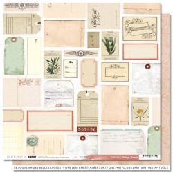 KAC3903   LES ATELIERS DE KARINE VINTAGE JOURNAL LABELS 30.5 cm x 30.5 cm