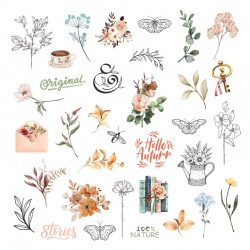 KADCC39   LES ATELIERS DE KARINE VINTAGE JOURNAL DIE CUTS CALQUES x35 pièces