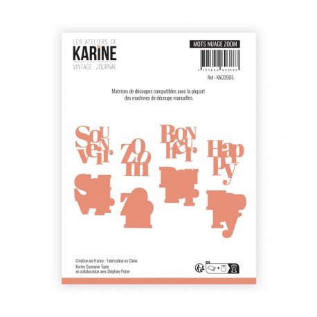 KAD3905   LES ATELIERS DE KARINE VINTAGE JOURNAL DIES MOTS NUAGE ZOOM