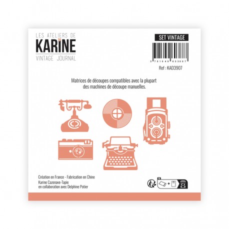 KAD3907   LES ATELIERS DE KARINE VINTAGE JOURNAL DIES SET VINTAGE