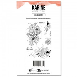 KAT3903   LES ATELIERS DE KARINE VINTAGE JOURNAL TAMPON CLEAR VINTAGE STORY
