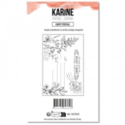 KAT3910   LES ATELIERS DE KARINE VINTAGE JOURNAL TAMPON CLEAR CARTE POSTALE
