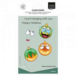 CARO105   VAESSEN CREATIVE TAMPONS TRANSPARENTS BOULES DE NOËL 1 12 pièces