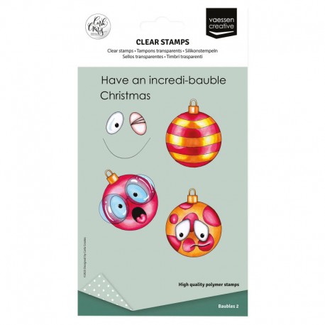 CARO106   VAESSEN CREATIVE TAMPONS TRANSPARENTS BOULES DE NOËL 2 12 pièces
