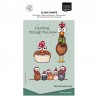 CARO103   VAESSEN CREATIVE TAMPONS TRANSPARENTS POULES DE NOËL 1 12 pièces