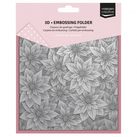 3625-0109   VAESSEN CREATIVE CLASSEUR DE GAUFRAGE ROSES DE NOËL 15cm x 15cm
