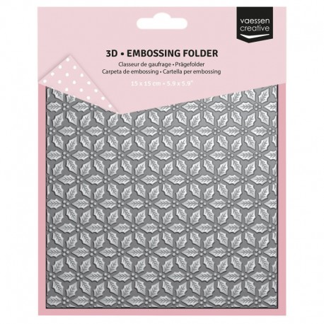 3625-0112   VAESSEN CREATIVE CLASSEUR DE GAUFRAGE FEUILLES DE HOUX 15cm x 15cm