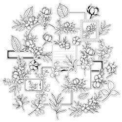 FDDC125003   FLORILEGES DESIGN COLLECTION HARMONIE 32  DIE CUTS CALQUE