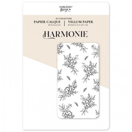 FDPC125005    FLORILEGES DESIGN COLLECTION HARMONIE KIT 4 CALQUES A4