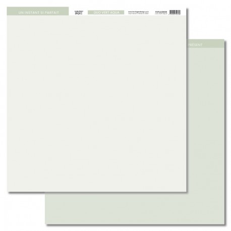 FDPUL125001   FLORILEGES DESIGN  PAPIER UNI DUO VERT AQUA