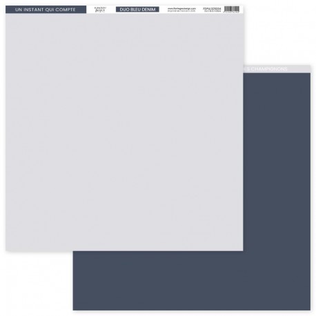 FDPUL325004   FLORILEGES DESIGN  PAPIER UNI DUO BLEU DENIM